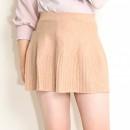 【ハイライン】 希少! 伸縮 清楚ミニ丈 ハイウエストスカート ベージュ