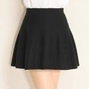 【ハイライン】 希少! 伸縮 清楚ミニ丈 ハイウエストスカート ブラック