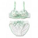 【女装サイズ】 ガーリー系　ホワイトリボンブラショーツセット