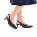 【即納】 ポインテッドスリングバックシューズ　ブラック