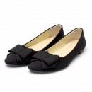 【即納】 クラシックリボン スエードパンプス