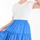 超伸縮! ガーリー系 メッシュサマーニット ホワイト 半袖