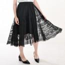 Aライン ブラックレースロング丈スカート