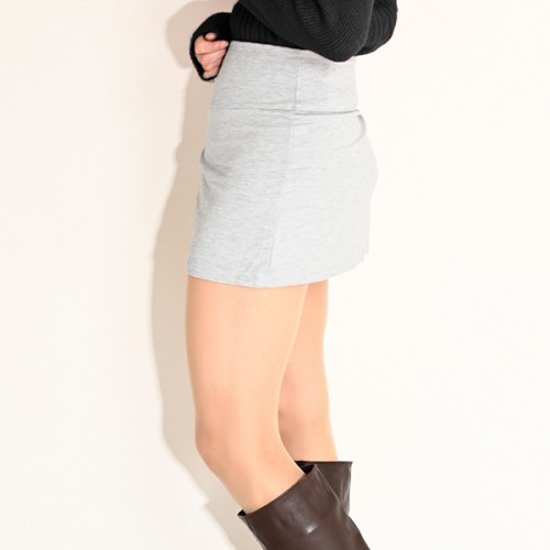 大人可愛い系!! スリットミニ丈キュロット　グレー