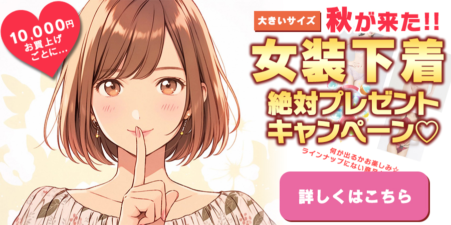 秋が来た!! 大きいサイズ女装下着 絶対プレゼントキャンペーン!!