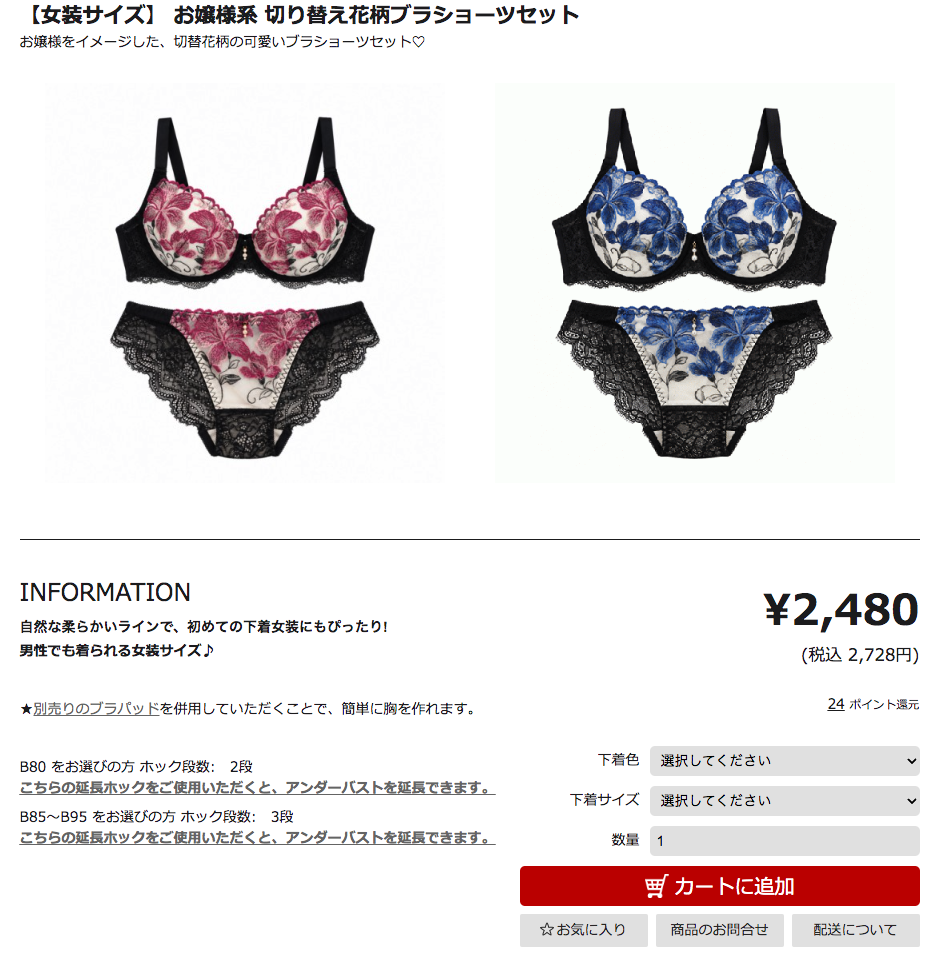 商品ページを開いたら