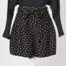 超ゆったり! 水玉Aラインショートパンツ ブラック