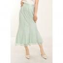 【ハイライン】 お嬢様系 ロング丈 ラメ花柄モスグリーン マーメイドスカート