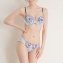 【女装サイズ】 大ぶり花柄 サマーブラショーツセット パープル