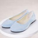 【即納】 履きやすい♪ シンプル スエードパンプス　ブルー