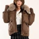 【ハイライン】 プレミアム ガーリーダウンコート ブラウン 長袖