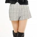 【ハイライン】 ハイウエスト 脚長デニムショートパンツ