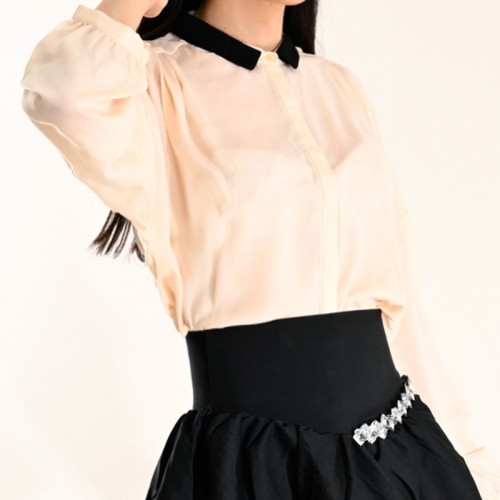 超ゆったり♪ ガーリー系 スプリングシアーブラウス  長袖