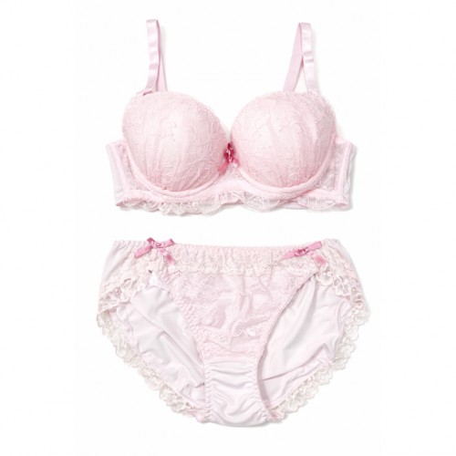 【女装サイズ】 清楚系リボンブラショーツセット ピンク