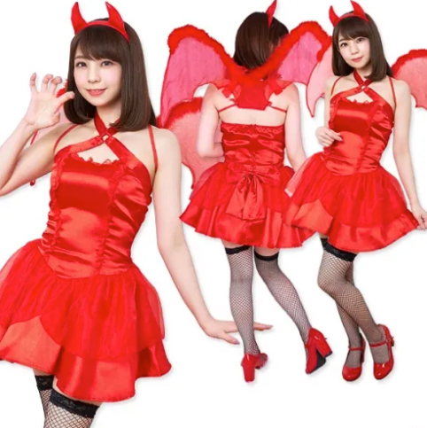【14周年特別販売】　ハロウィンデビルワンピース レッド