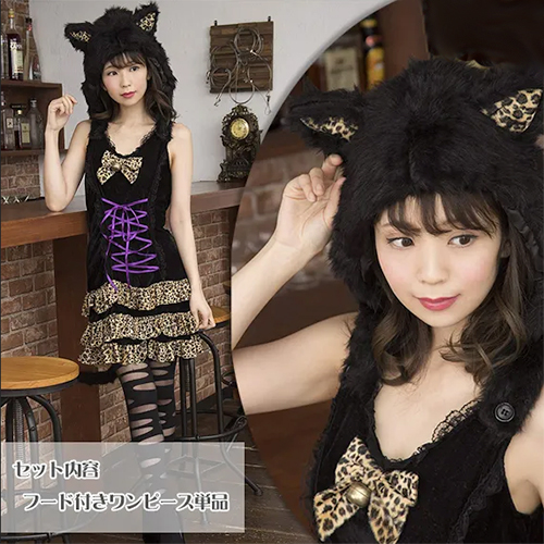 【14周年特別販売】　ハロウィンキャットワンピース ブラック
