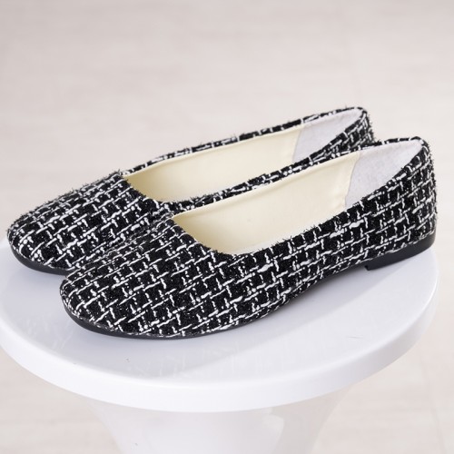 【即納】 履きやすい♪ シンプル スエードパンプス　チェック