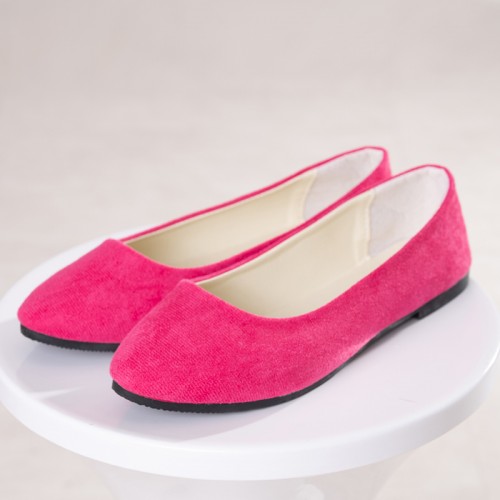 【即納】 履きやすい♪ シンプル スエードパンプス　ピンク